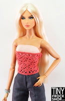 12" Fashion Doll Crochet and Light Pink Strapless Top