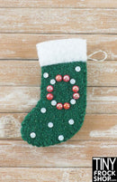 12" Fashion Doll Green Christmas Stockings By Ash Decker - 6 Styles