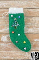 12" Fashion Doll Green Christmas Stockings By Ash Decker - 6 Styles