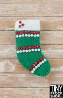 12" Fashion Doll Green Christmas Stockings By Ash Decker - 6 Styles