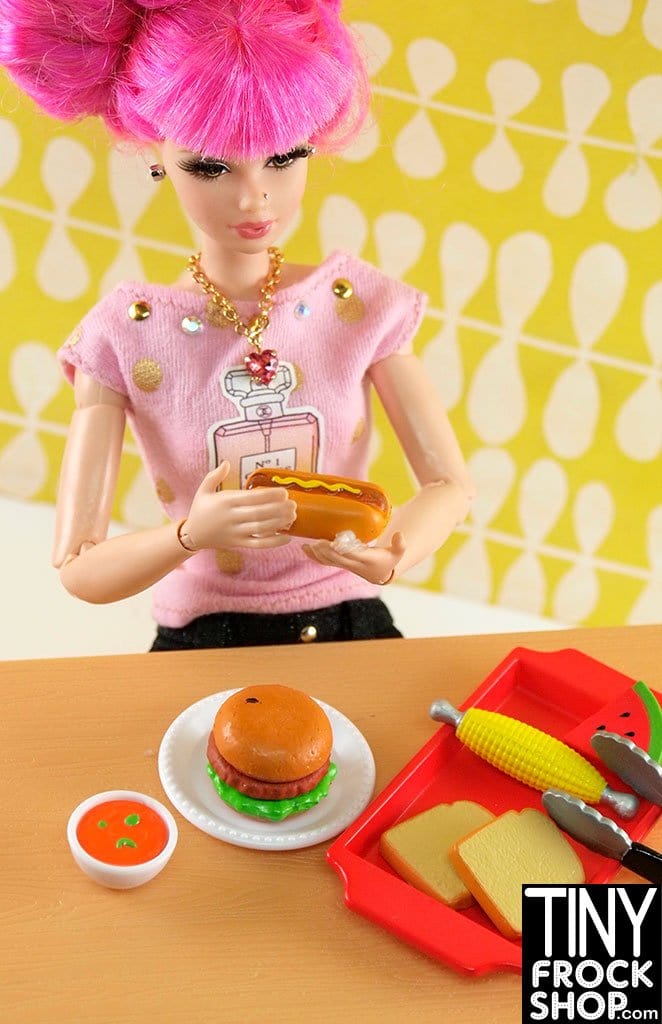 12 Inch Fashion Doll Grillin Food Set - New - TinyFrockShop.com