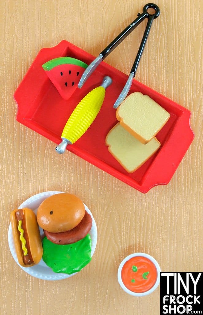 12 Inch Fashion Doll Grillin Food Set - New - TinyFrockShop.com