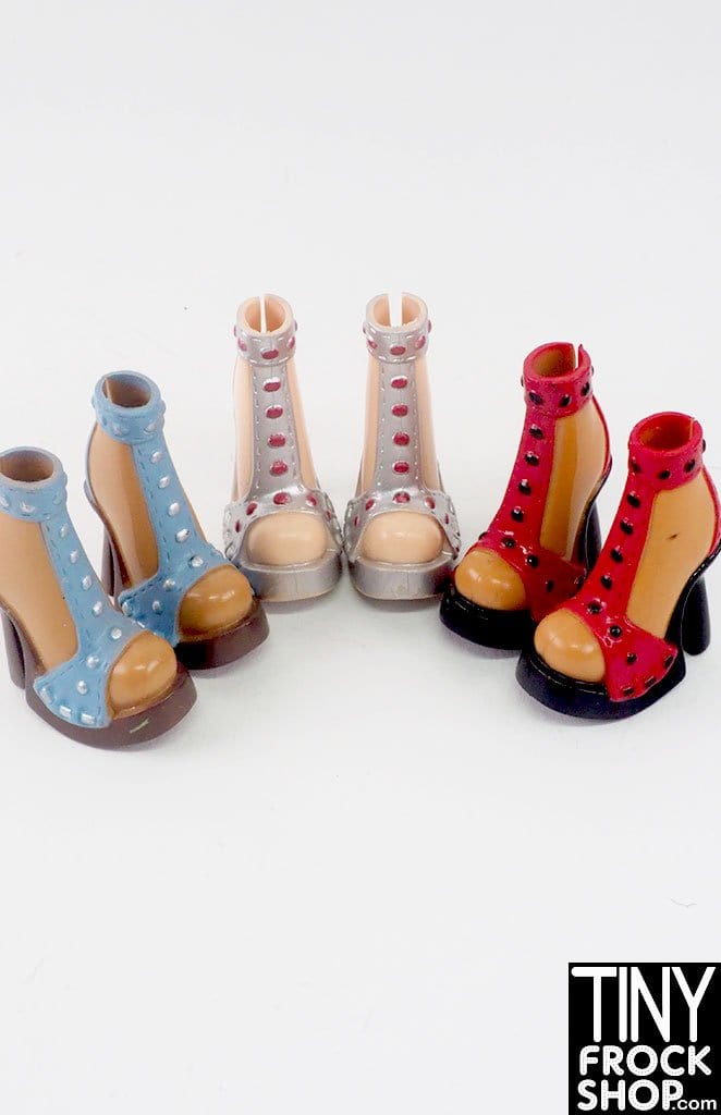 12" Fashion Doll  T Strap Studded Heels