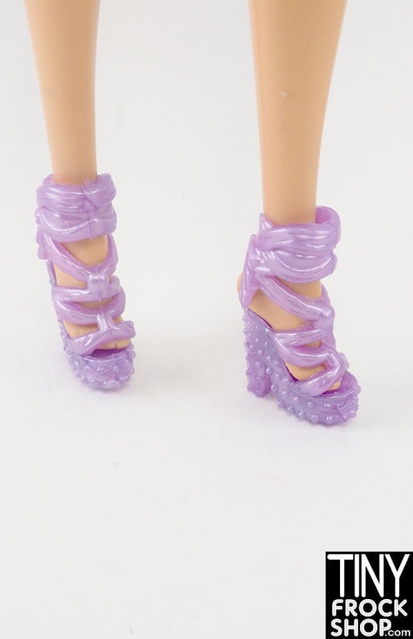12" Fashion Doll Pearllized Lavendar Stud Heels