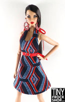 12" Fashion Doll Geometric Knit Halter Dress by Tiny Frock