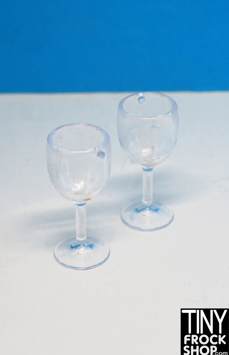 16 Inch Doll Clear Set of Wine Glasses