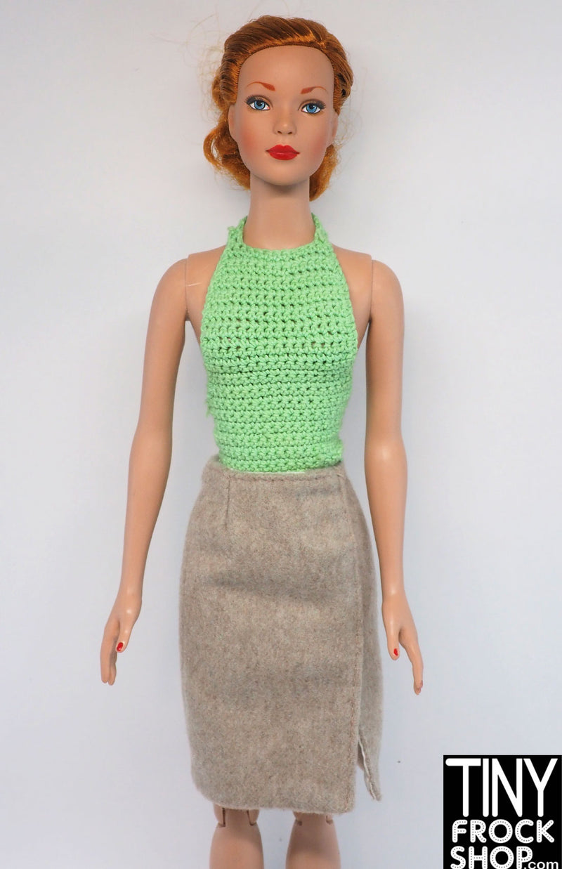 16 Inch Doll Grey Wooly Wrap Skirt