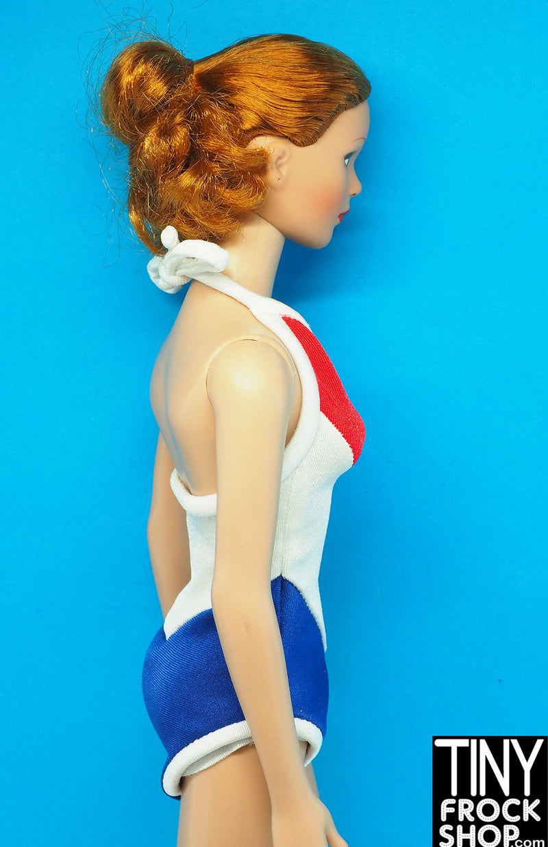 16 Inch Doll Red White and Blue Swimsuit