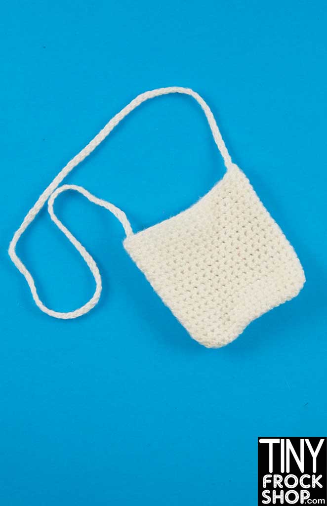 16 Inch Doll White Knit Handbag