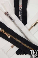 High Quality 3" Tiny Closed End Metal Teeth Doll Zippers - Size 1 - TinyFrockShop.com