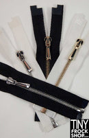 Barbie 4" High Quality Tiny Open End Metal Teeth Doll Zippers - Size 1 - TinyFrockShop.com