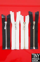 3" High Quality Tiny Open End Metal Teeth Doll Zippers - Size 1 - TinyFrockShop.com