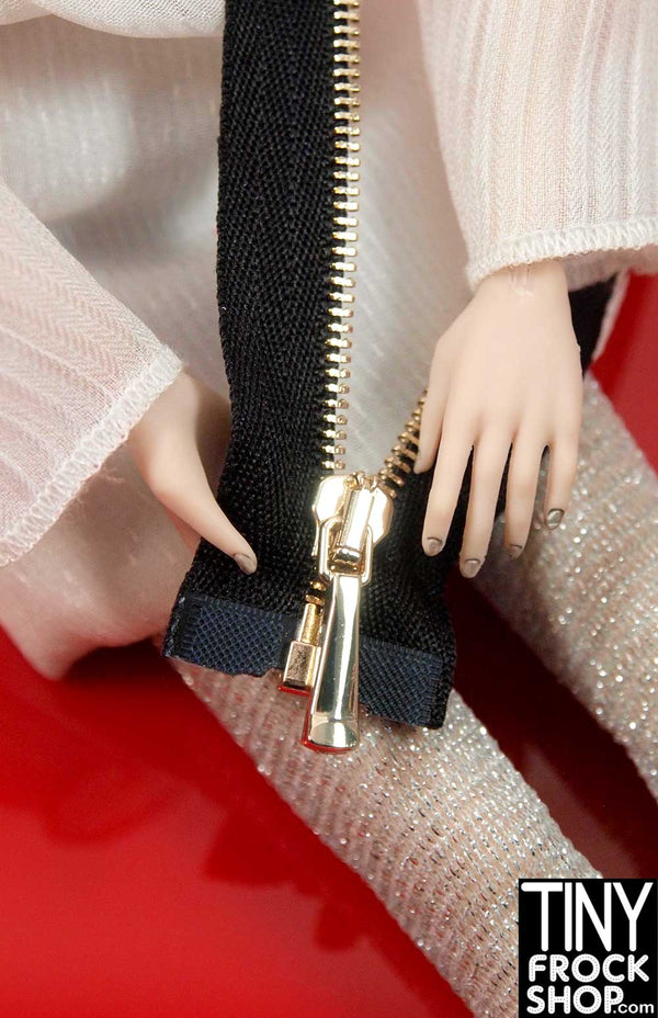 Barbie 3" High Quality Tiny Open End Metal Teeth Doll Zippers - Size 1 - TinyFrockShop.com