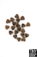 4mm Super Mini Metal 2 Hole Heart Buttons - Pack of 10 Buttons - Tiny Frock Shop