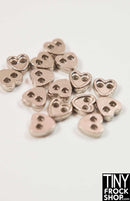 4mm Super Mini Metal 2 Hole Heart Buttons - Pack of 10 Buttons - TinyFrockShop.com