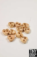 4mm Super Mini Metal 2 Hole Heart Buttons - Pack of 10 Buttons - TinyFrockShop.com