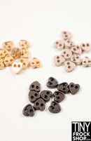 4mm Super Mini Metal 2 Hole Heart Buttons - Pack of 10 Buttons - TinyFrockShop.com