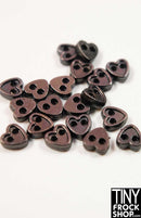 4mm Super Mini Metal 2 Hole Heart Buttons - Pack of 10 Buttons - TinyFrockShop.com