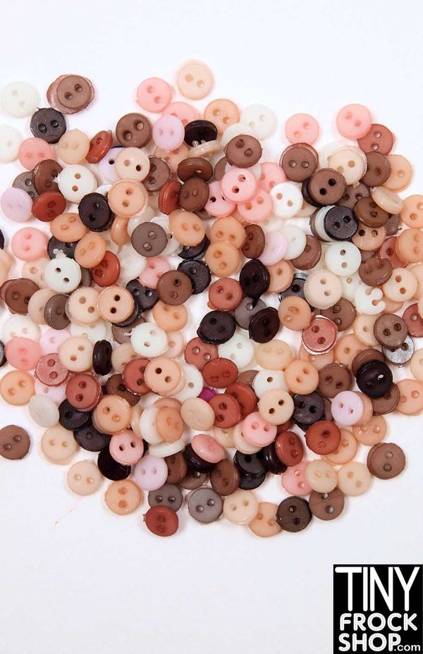 4mm - Mini Round Mixed Bag of Buttons - Pack Of 12 - Tiny Frock Shop