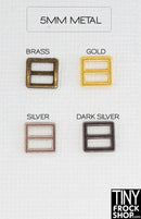 5mm 12" Fashion Doll Square Metal Buckles