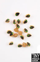 5mm 12" Fashion Doll Metal Enamel Strawberry Shank Buttons - Pack of 5 Buttons - More Colors