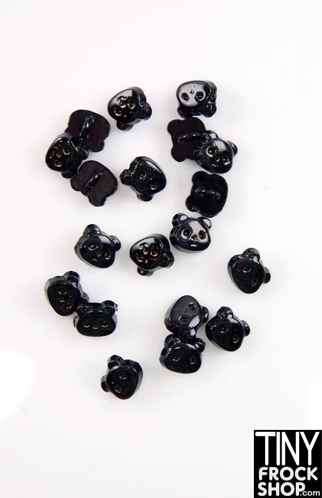 5mm 12" Fashion Doll Metal Panda Buttons - Pack of 10 Buttons