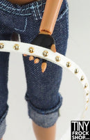 3/16 Inch Wide - 12" Fashion Doll Faux Suede Trim with Gold Studs- 6" Cut