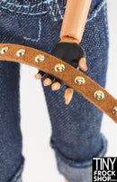 3/16 Inch Wide - 12" Fashion Doll Faux Suede Trim with Gold Studs- 6" Cut