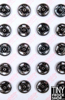 Silver, Black or Gold Hand Sewing Mini 2 Piece Snaps - 24 pcs - 6MM - Tiny Frock Shop