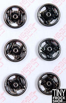 Silver, Black or Gold Hand Sewing Mini 2 Piece Snaps - 24 pcs - 6MM - Tiny Frock Shop