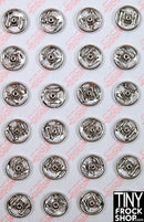 Silver, Black or Gold Hand Sewing Mini 2 Piece Snaps - 24 pcs - 6MM - Tiny Frock Shop
