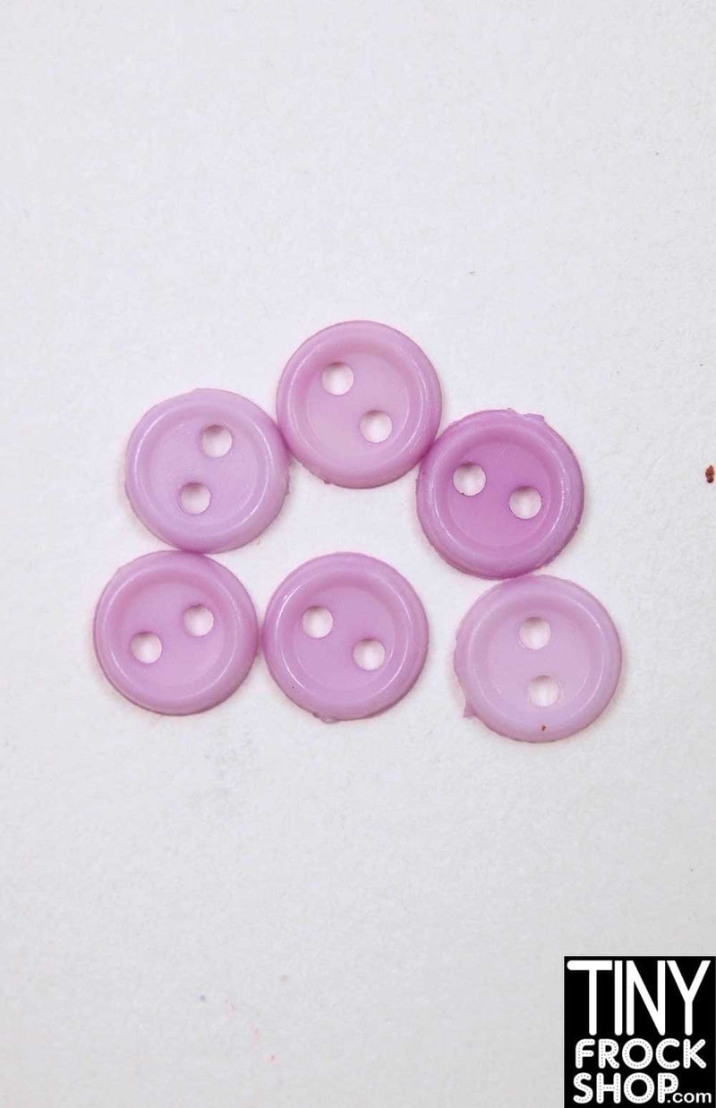6mm - Barbie Flat Rim Buttons - Pack Of 6 - Tiny Frock Shop