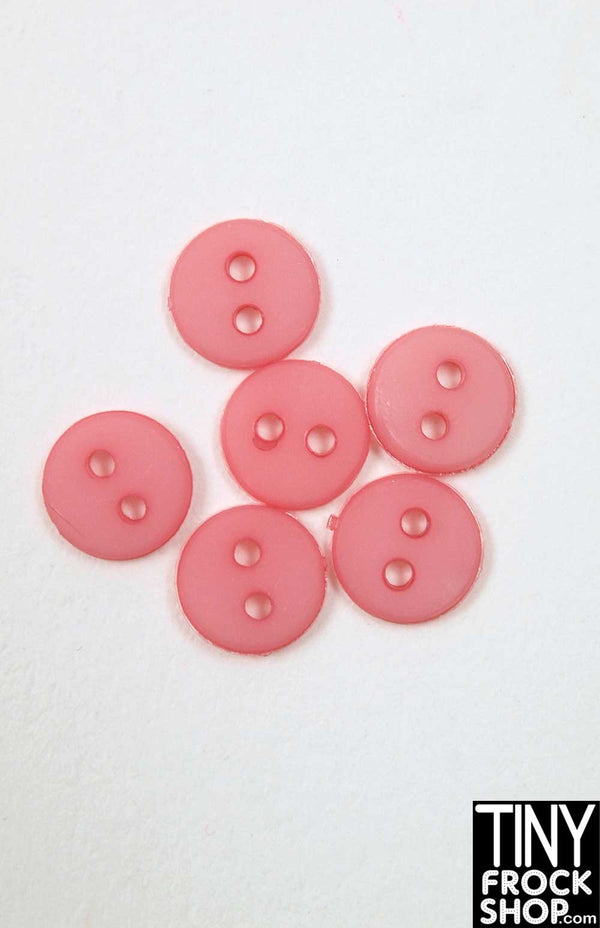 6mm - 12" Fashion Doll Mini Round Two Hole Buttons - Pack of 6