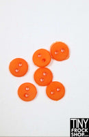 6mm - 12" Fashion Doll Mini Round Two Hole Buttons - Pack of 6