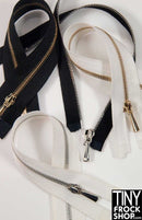7" High Quality Tiny Open End Metal Teeth Doll Zippers - Size 1 - TinyFrockShop.com