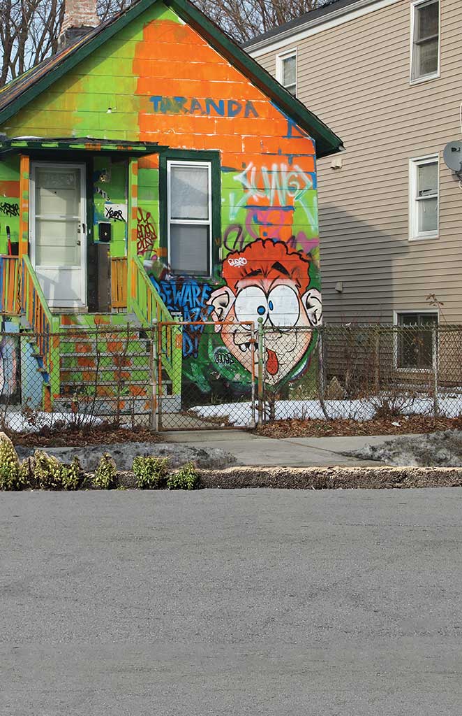 A-071 Barbie Evanston Graffiti House Photography Backdrop - Standard - TinyFrockShop.com