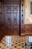 A-141 (W) 12" Fashion Doll Photography Backdrop - Standard- Wooden Carved Doorway - 16"