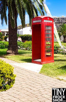 A-146 (W) 12" Fashion Doll Photography Backdrop - Standard- Red Phone Booth - 12" or 16"