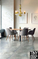 A-181 12" Fashion Doll Photography Backdrop - Wide - Greyed Dining Room