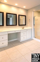 A-183 12" Fashion Doll Photography Backdrop - Wide - Marble Bathroom - 16"