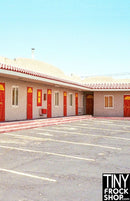 A-196 12" Fashion Doll Photography Backdrop - Wide - Abandoned Motel