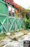 A-234(W) 12" Fashion Doll Photography Background -Standard - Green Barn Doors