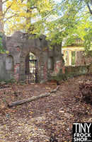 A-243 (W) 12" Fashion Doll Photography Backdrop - Wide - Decaying Castle Wall