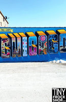 A-266 12" Fashion Doll Photography Backdrop - Wide - Chicago Sign