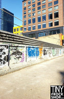 A-270 (W) 12" Fashion Doll Photography Backdrop - Wide - Graffiti Lined Street