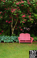 A-291 (J) 12" Fashion Doll Photography Backdrop - Standard -Pink Bench