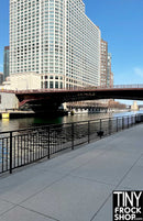 A-304 12" Fashion Doll Photography Backdrop - Wide - Chicago Riverwalk