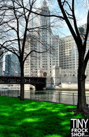 A-305 12" Fashion Doll Photography Backdrop - Wide - Chicago Riverside