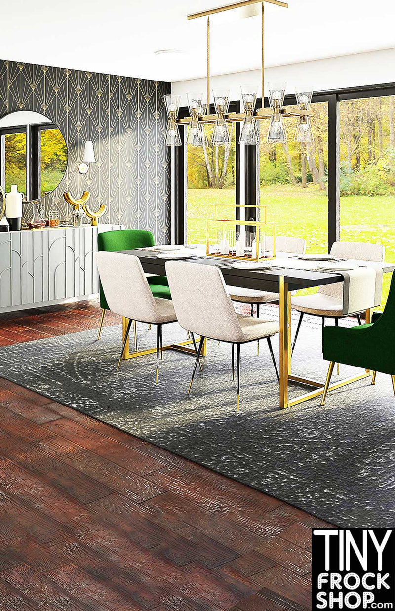 A-335 12" Fashion Doll Photography Backdrop - Wide - Vintage Vibe Dining Room