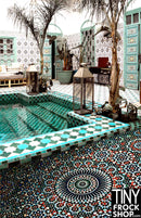 A-358 12" Fashion Doll Photography Backdrop - Standard - Morrocan Bath